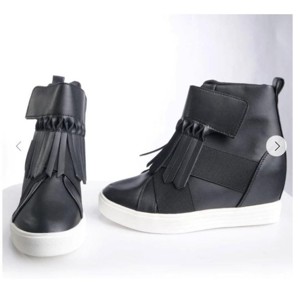 NWB VICES Velcro Ankle Strap Sneakers Black 6.5 - Picture 1 of 7